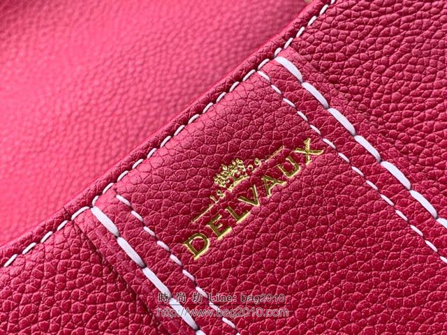 DELVAUX女包 德爾沃比利時單肩包 純手工蜜蠟縫線 德爾沃女手提包 女手拎包 DF0020手縫酒紅 Delvaux斜挎包  fcs1388